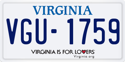 VA license plate VGU1759