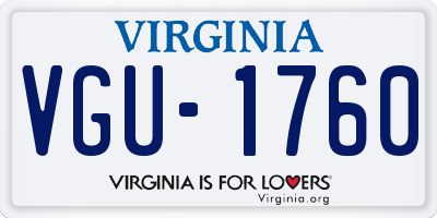 VA license plate VGU1760