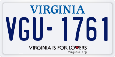 VA license plate VGU1761