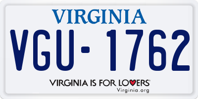 VA license plate VGU1762