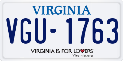 VA license plate VGU1763