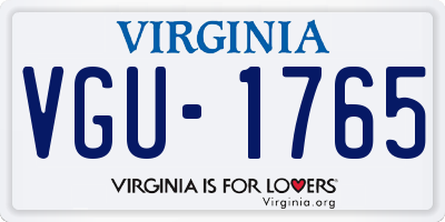 VA license plate VGU1765