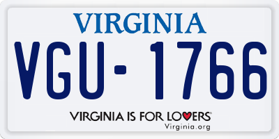 VA license plate VGU1766