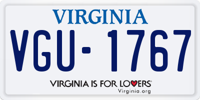 VA license plate VGU1767