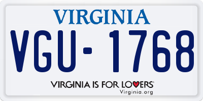 VA license plate VGU1768