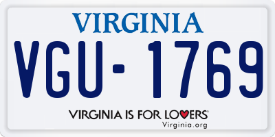 VA license plate VGU1769
