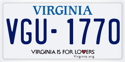 VA license plate VGU1770
