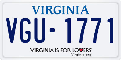 VA license plate VGU1771
