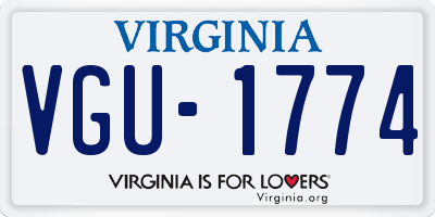 VA license plate VGU1774