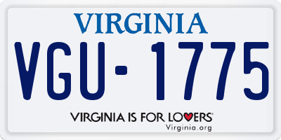 VA license plate VGU1775