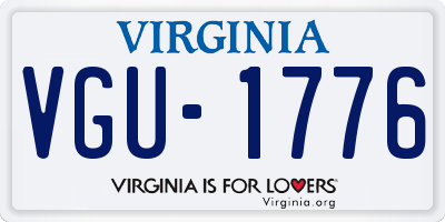 VA license plate VGU1776