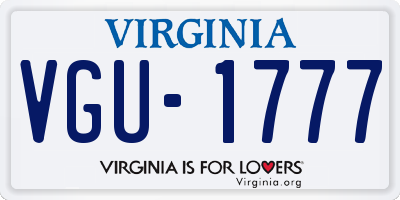 VA license plate VGU1777