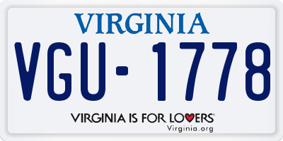 VA license plate VGU1778