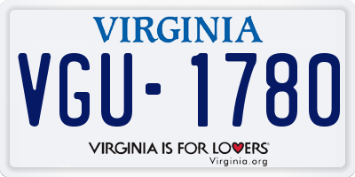 VA license plate VGU1780