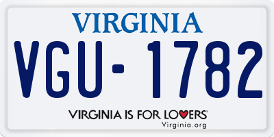VA license plate VGU1782