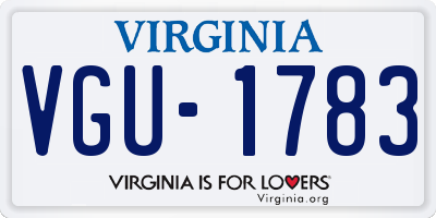 VA license plate VGU1783
