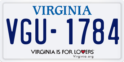 VA license plate VGU1784