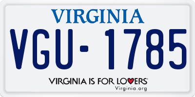 VA license plate VGU1785