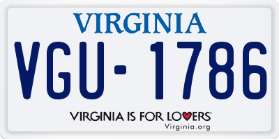 VA license plate VGU1786