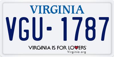 VA license plate VGU1787