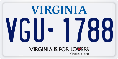VA license plate VGU1788