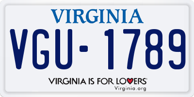 VA license plate VGU1789