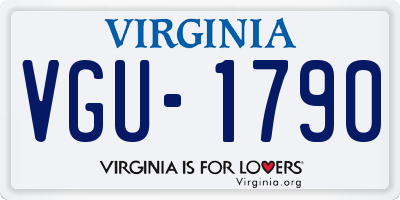 VA license plate VGU1790