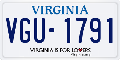 VA license plate VGU1791