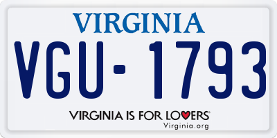 VA license plate VGU1793