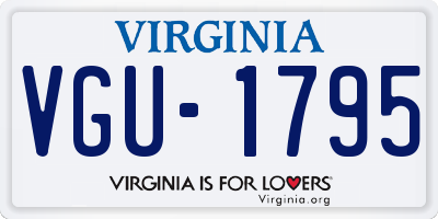 VA license plate VGU1795
