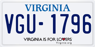 VA license plate VGU1796
