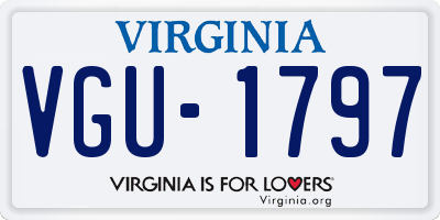 VA license plate VGU1797