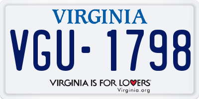 VA license plate VGU1798
