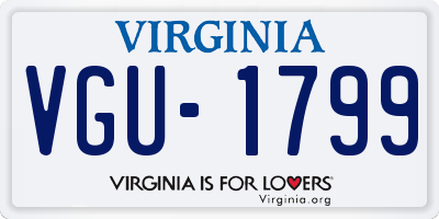 VA license plate VGU1799