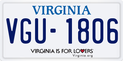VA license plate VGU1806