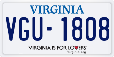 VA license plate VGU1808