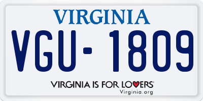 VA license plate VGU1809