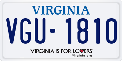 VA license plate VGU1810