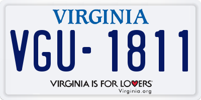 VA license plate VGU1811