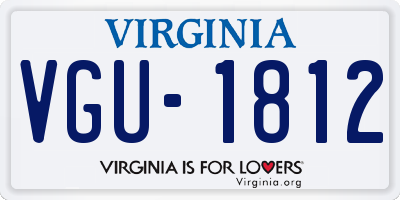 VA license plate VGU1812