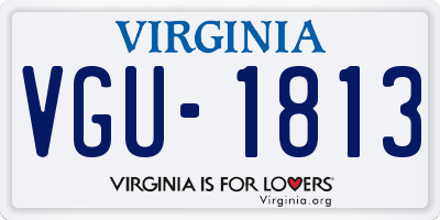 VA license plate VGU1813