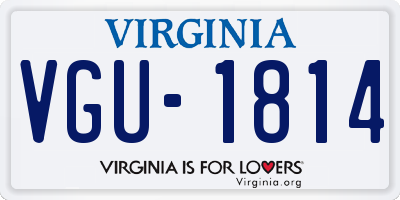 VA license plate VGU1814
