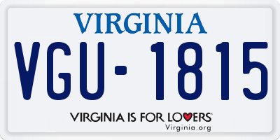 VA license plate VGU1815