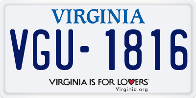 VA license plate VGU1816