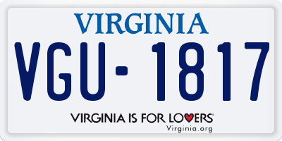 VA license plate VGU1817