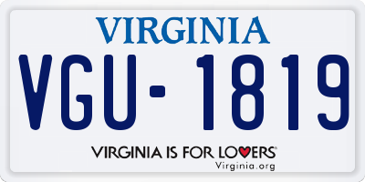 VA license plate VGU1819