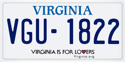 VA license plate VGU1822