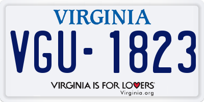 VA license plate VGU1823