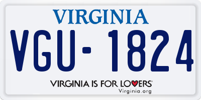 VA license plate VGU1824
