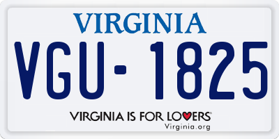 VA license plate VGU1825